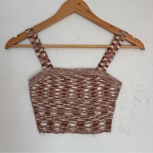 Forever 21 Brown and Cream Crop Top